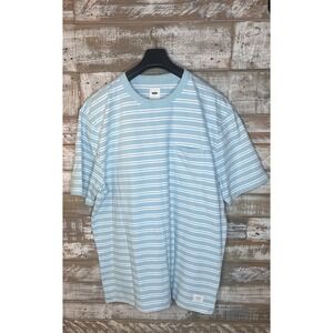 Vans Mens Blue/White striped pocket short sleeved shirt XXL